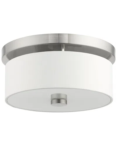 Livex Lighting Meridian 2-light Brushed Nickel Ceiling Mount