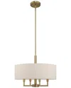 Livex Lighting Meridian 4 Lt Antique Brass Pendant Chandelier