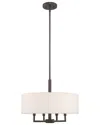 Livex Lighting Meridian 4 Lt English Bronze Pendant Chandelier In Black