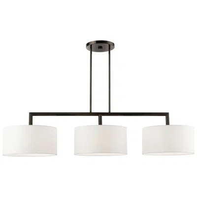 Livex Lighting Meridian 51" Black Chrome 3-light Linear Chandelier