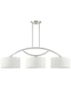 Livex Lighting Meridian Nickel 3 Light Chandelier In Nickel