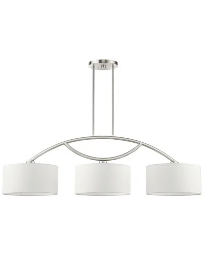 Livex Lighting Meridian Nickel 3 Light Chandelier