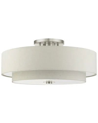 Livex Lighting Meridian Nickel 6 Light Semi-flush 2