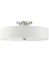 Livex Lighting Meridian Nickel 6 Light Semi-flush In Nickel