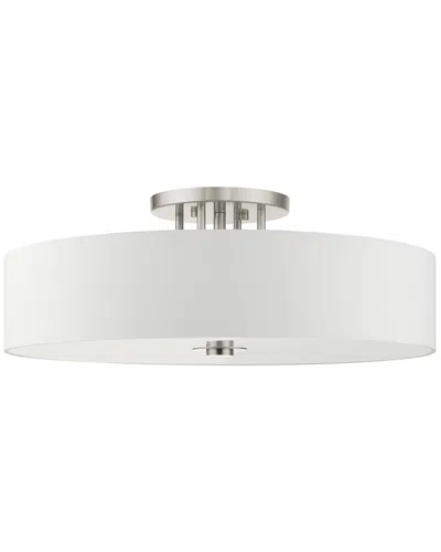 Livex Lighting Meridian Nickel 6 Light Semi-flush