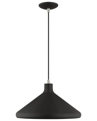 Livex Lighting Metal Shade 1 Lt Black Mini Pendant