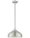 Livex Lighting Metal Shade 1 Lt Brushed Aluminum Mini Pendant