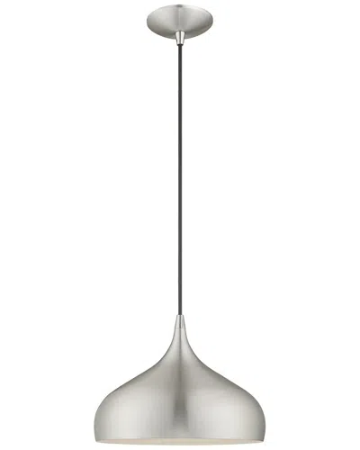 Livex Lighting Metal Shade 1 Lt Brushed Aluminum Mini Pendant