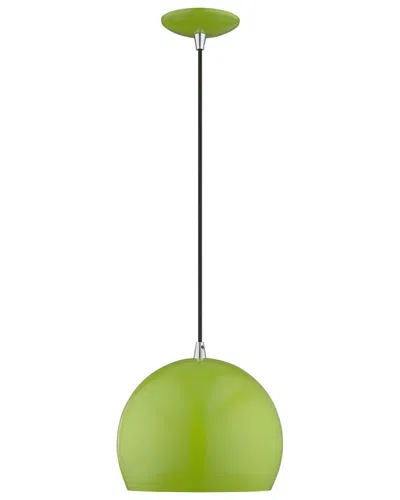 Livex Lighting Metal Shade 1 Lt Shiny Apple Green Mini Pendant