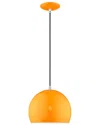 Livex Lighting Livex Metal Shade 1 Lt Shiny Orange Mini Pendant In Orange