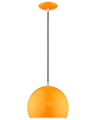 Livex Lighting Livex Metal Shade 1 Lt Shiny Orange Mini Pendant