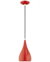 Livex Lighting Livex Metal Shade 1 Lt Shiny Red Mini Pendant In Red
