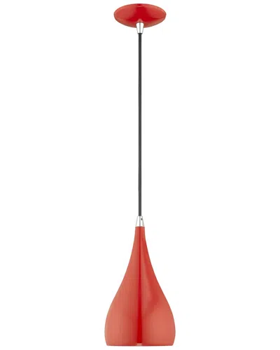 Livex Lighting Livex Metal Shade 1 Lt Shiny Red Mini Pendant
