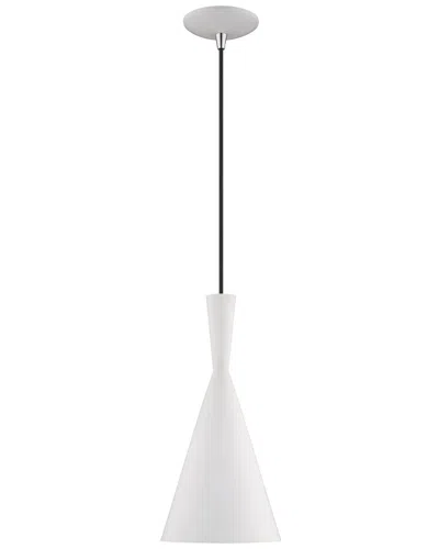 Livex Lighting Metal Shade 1 Lt White Mini Pendant