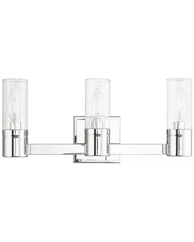 Livex Lighting Midtown 3-light Polished Chrome Bath-light In Black