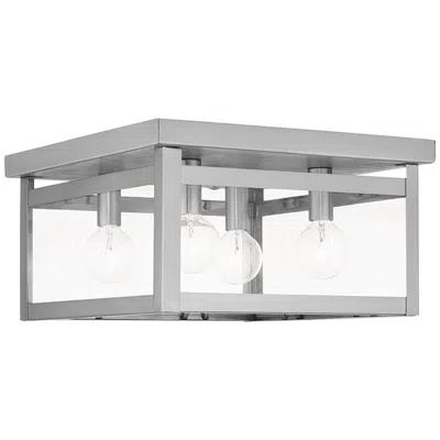 Livex Lighting Milford 11" Wide Brushed Nickel 4-light Ceiling Light