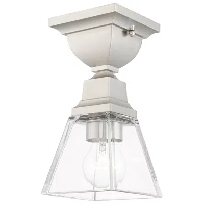 Livex Lighting Mission 1 Light Brushed Nickel Ceiling Mount