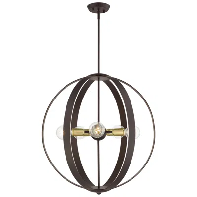 Livex Lighting Modesto 5 Light Bronze Chandelier In Brown