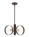 Livex Lighting Modesto Bronze 3 Light Chandelier In Bronze