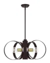 Livex Lighting Modesto Bronze 6 Light Chandelier In Bronze