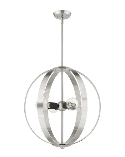 Livex Lighting Modesto Nickel 4 Light Chandelier