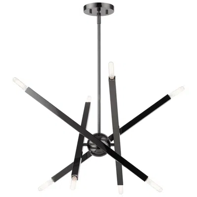 Livex Lighting Monaco 8 Light Black Chrome Chandelier