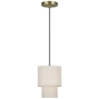 Livex Lighting Monroe 1 Light Antique Brass Mini Pendant