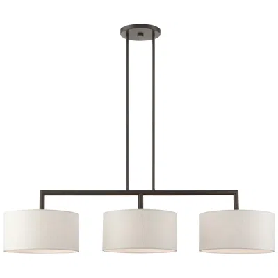 Livex Lighting Monroe 51" English Bronze 3-light Linear Chandelier