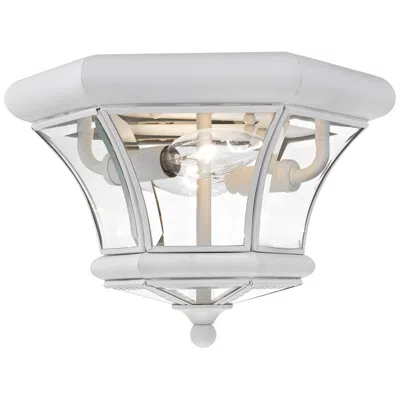 Livex Lighting Monterey 10 1/2" Wide White Outdoor Ceiling Light