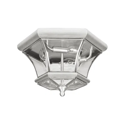 Livex Lighting Monterey 12 1/2" Wide Nickel Outdoor Ceiling Light