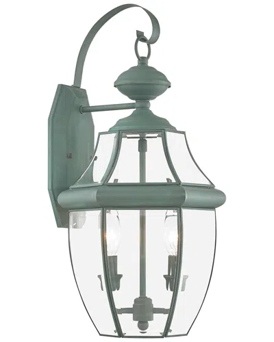 Livex Lighting Monterey 2-light Verdigris Outdoor Wall Lantern In Green