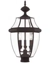Livex Lighting Monterey 3-light Bronze Outdoor Post Lantern In Gold