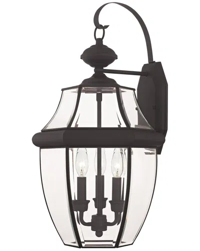Livex Lighting Monterey 3-light Bronze Outdoor Wall Lantern In Brown