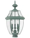 Livex Lighting Monterey 3-light Verdigris Outdoor Post Lantern
