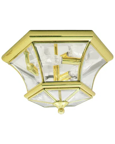 Livex Lighting Monterey 3-light Polished Brass Ceiling Mount