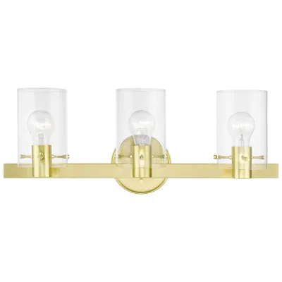 Livex Lighting Munich 3 Light Satin Brass Vanity Sconce