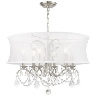 Livex Lighting New Castle 24" Wide Brushed Nickel Shade Chandelier