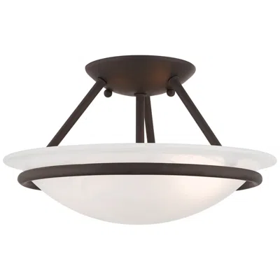 Livex Lighting Newburgh 12" Wide Black Semi-flush Ceiling Light