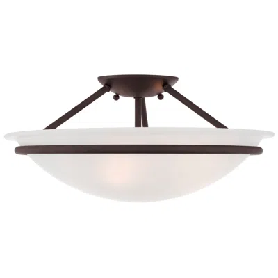 Livex Lighting Newburgh 16" Wide Bronze Bowl Ceiling Light