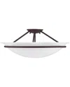 Livex Lighting Newburgh 3-light Bronze Ceiling Mount In White