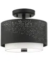 Livex Lighting Noria Black 2 Light Semi-flush In Black