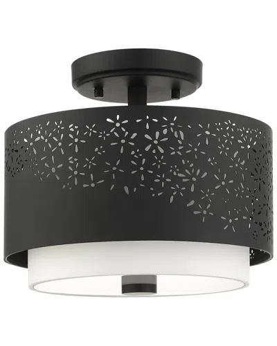 Livex Lighting Noria Black 2 Light Semi-flush