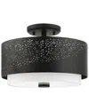 Livex Lighting Noria Black 3 Light Semi-flush In Black