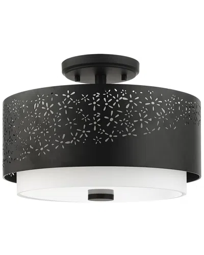 Livex Lighting Noria Black 3 Light Semi-flush