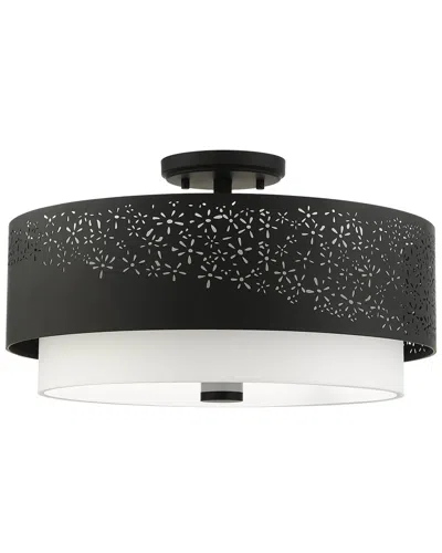 Livex Lighting Noria Black 4 Light Semi-flush