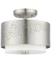 Livex Lighting Noria Nickel 2 Light Semi-flush In Nickel