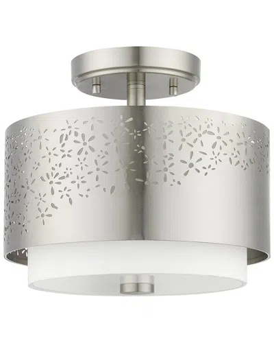 Livex Lighting Noria Nickel 2 Light Semi-flush