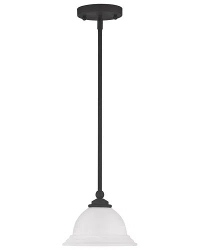 Livex Lighting North Port 1-light Black Mini Pendant In White