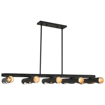 Livex Lighting Novato 10 Light Black Linear Chandelier