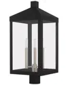 Livex Lighting Nyack 3 Light Bk Outdoor Post Top Lantern In Black